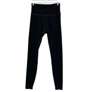Beyond Yoga Velvet High Waisted Midi Leggings Womens M‎ Black Athletic Lounge
